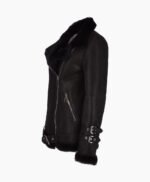 Women's Sheepskin Pilot Jacket Black Chico