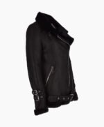 Women's Sheepskin Pilot Jacket Black Chico