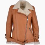 Women's Sheepskin Pilot Jacket Tan Chico