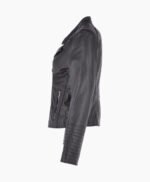 Women's Leather Biker Jacket Black Costa Mesa