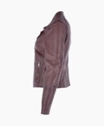Women's Leather Biker Jacket Oxblood Costa Mesa