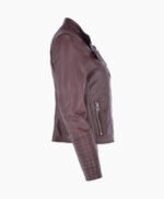 Women's Leather Biker Jacket Oxblood Costa Mesa