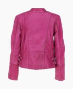 Women's Leather Biker Jacket Purple Costa Mesa