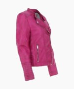 Women's Leather Biker Jacket Purple Costa Mesa