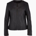 Women's Leather Jacket Black Carmel