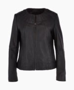 Women's Leather Jacket Black Carmel