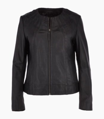 Women's Leather Jacket Black Carmel