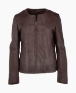 Women's Leather Jacket Brown Carmel