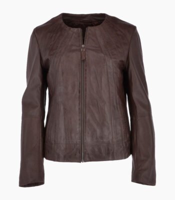 Women's Leather Jacket Brown Carmel
