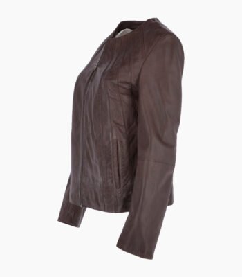 Women's Leather Jacket Brown Carmel