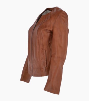 Women's Leather Jacket Tan Carmel