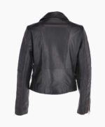 Women's Leather Biker Jacket Black Modesto