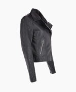 Women's Leather Biker Jacket Black Modesto