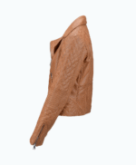 Women's Leather Biker Jacket Tan Modesto