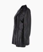 Women's Leather Coat Black Novato