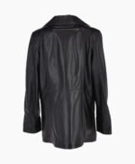 Women's Leather Coat Black Novato