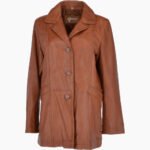 Women's Leather Coat Tan Novato
