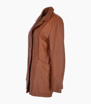 Women's Leather Coat Tan Novato