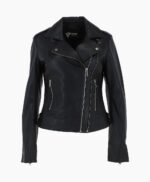 Women's Leather Jacket Black Hayward