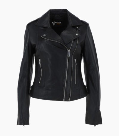 Women's Leather Jacket Black Hayward