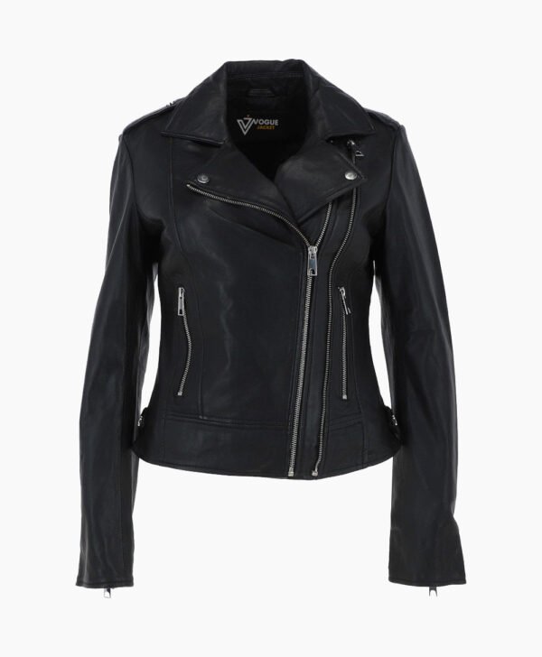 Women's Leather Jacket Black Hayward