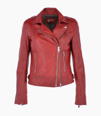 Women's Leather Jacket Red Hayward