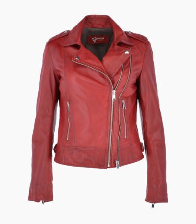 Women's Leather Jacket Red Hayward