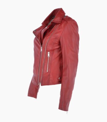 Women's Leather Jacket Red Hayward