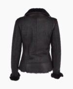 Women's Shearling Leather Jacket Black Cleveland