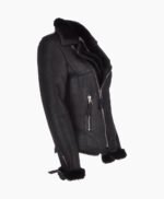 Women's Shearling Leather Jacket Black Cleveland