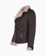 Women's Shearling Leather Jacket Brown Cleveland