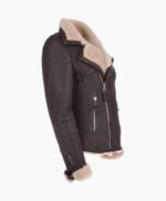 Women's Shearling Leather Jacket Brown Cleveland