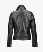 Women's Leather Biker Jacket Black Canon