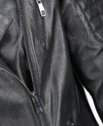 Women's Leather Biker Jacket Black Canon