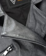 Women's Leather Biker Jacket Black Canon