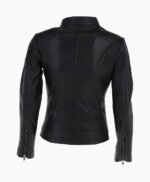Women's Leather Biker Jacket Black Derby