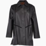 Women's Leather Coat Black Groton
