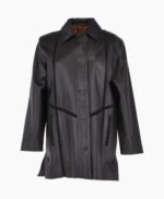 Women's Leather Coat Black Groton