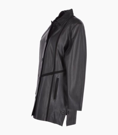 Women's Leather Coat Black Groton