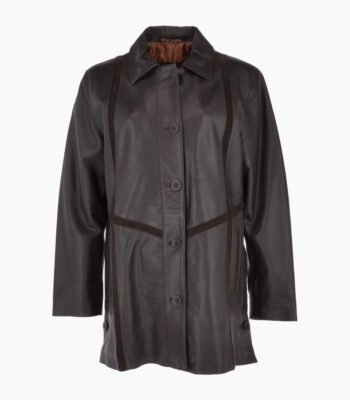 Women's Leather Coat Brown Groton