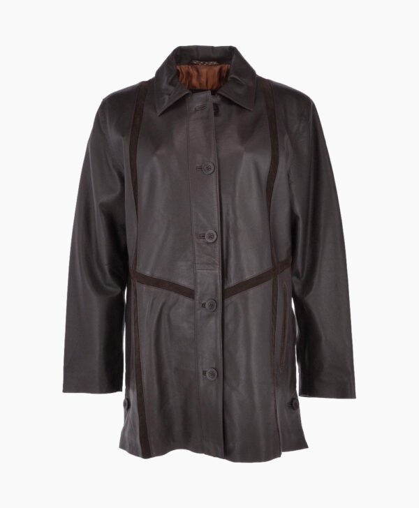 Women's Leather Coat Brown Groton