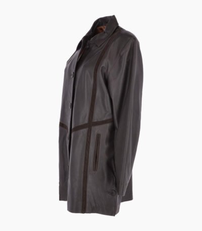 Women's Leather Coat Brown Groton