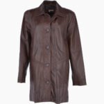 Women's Leather Coat Chocolate Groton
