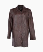 Women's Leather Coat Chocolate Groton