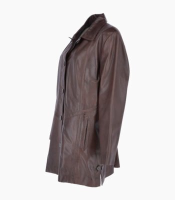 Women's Leather Coat Chocolate Groton