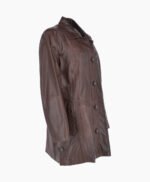 Women's Leather Coat Chocolate Groton