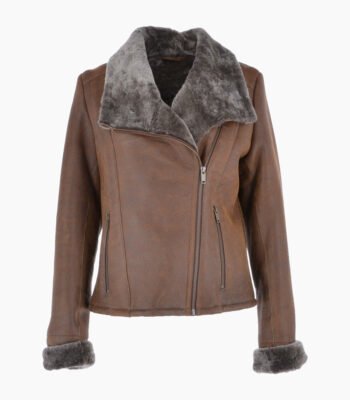 Women's Sheepskin Jacket Chocolate Shelton
