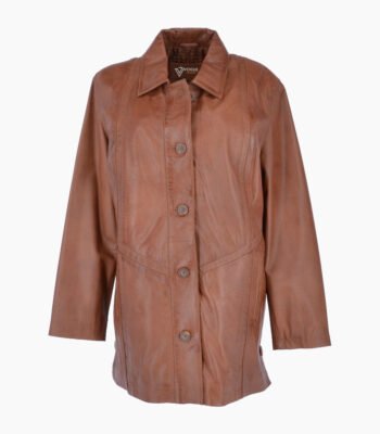 Women's Leather Coat Tan Groton
