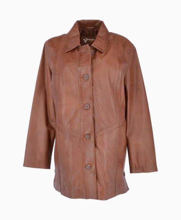 Women's Leather Coat Tan Groton