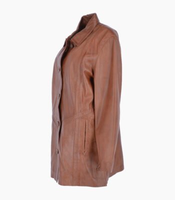 Women's Leather Coat Tan Groton